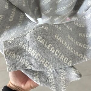 Balenciaga Light Gray Logo Knit